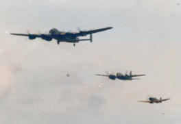 Lancaster, Mosquito, Spitfire and they are flying together